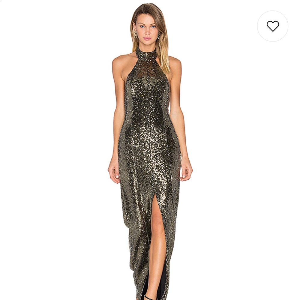 House of Harlow Diana maxi dress in gold sequin